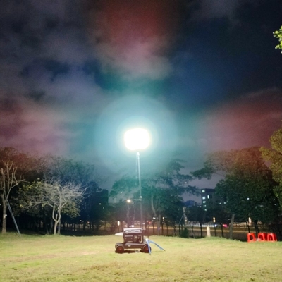 200W Süper Parlak Mobil LED Balon Işık Kulesi Spor Alanı İnşaat Alanı ve Madencilik Mavi