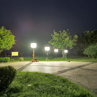 Taşınabilir LED Balon Işıkları Yapı 320W Dizel Işık Kulesi Geçici Işıklandırma İçin
