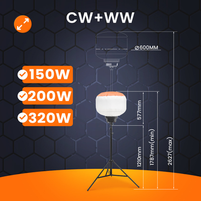 Taşınabilir LED Balon Işıkları Yapı 320W Dizel Işık Kulesi Geçici Işıklandırma İçin