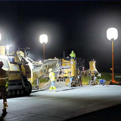 700W LED Balon Işık Kulesi 112000lm Yüksek Parlaklık Yol İşleri için İnşaat Işık Kulesi