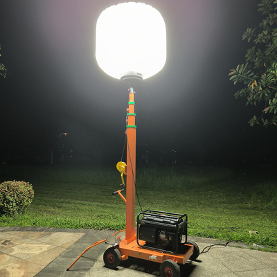 Teleskopik Mobil Taşınabilir Işık Kulesi Jeneratörü 1400W Led Balon Lambaları 224000lm