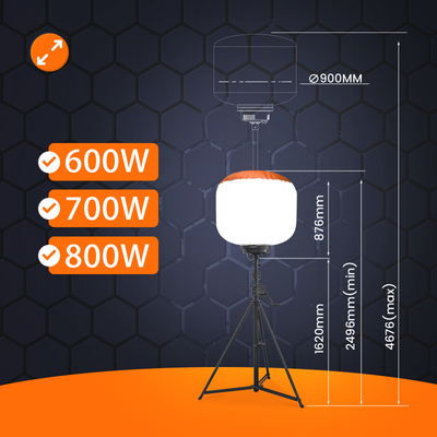 700W LED Balon Işıkları Endüstriyel Işıklandırma için 112000lm Açık Açık Kule Işığı