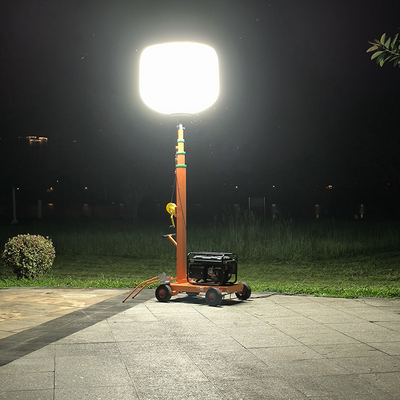 Trolley Lighting LED Balon Işık Kulesi 1400W Mast Işık Kulesi Yangın ve Kurtarma için