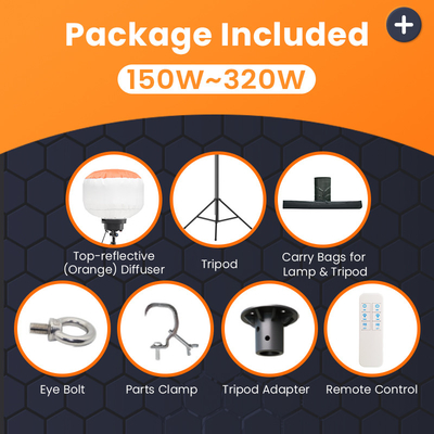Akü ile çalışan Tekrar Kullanılabilir LED Balonlar 200W 320W Mobil Işık Kulesi Dış Evrenler İçin